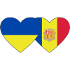 Ukraine Andorra Flag Heart