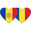 Andorra Romania Flag Heart