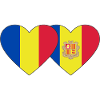 Romania Andorra Flag Heart