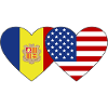 Andorra USA Flag Heart