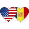 USA Andorra Flag Heart