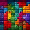 Buntes Regenbogen-Puzzle-Muster