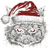 Perserkatze mit Weihnachtsmannmütze