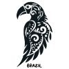 Tribal symbol macaw parrot Brazil