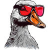 Sassy Goose with Red Sunglasses