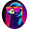 Synthwave Bird with Glasses