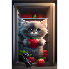 Süße Katze im Kühlschrank