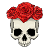 Crâne Rose Fleurs