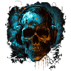 Zombie skull Disc Jockey