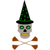 Poisonous Witch Skull and Cross Brooms