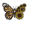 BUTTERFLY AND SUNFLOWERS