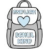 endlich Schulkind blau
