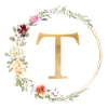 Customizable Monogram T Floral