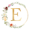 Customizable Monogram E Floral