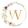 Personalisierbar Monogramm W Floral