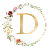 Personalisierbar Monogramm D Floral