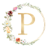Customizable Monogram P Floral