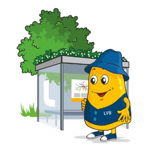 Bini an der grünen Haltestelle