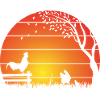Chickens Sunset