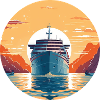 Cruise ship at sunset - trip