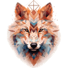 Geometric wolf's head