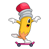 Pencil Skater Skateboard
