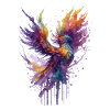Mystique Feu Aquarelle Phoenix Oiseau