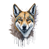 Aquarelle Wild Dingo Dog