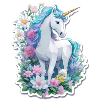 Einhorn im Blumengarten