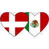 Denmark Mexico Flag Heart