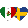 Mexico Sweden Flag Heart
