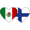 Mexico Finland Flag Heart