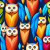 Bunte Eulen Muster