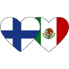 Finland Mexico Flag Heart