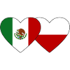 Mexico Poland Flag Heart