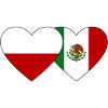 Poland Mexico Flag Heart