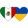 Mexico Ukraine Flag Heart