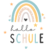 Schulkind 2024 Regenbogen - hallo Schule