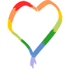 Rainbow heart drawn