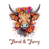 Floral & Furry Highland Cow