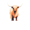 Geometric highland cow design