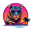 Synthwave Tiger Sunset