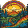 Rainbow Mountains - Psychedelic Landscape