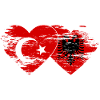 Turkey Albania flag heart used