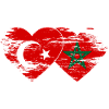 Turquie Maroc drapeau coeur utilisé