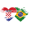 Croatia Brazil flag heart used