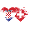 Croatia Switzerland flag heart used
