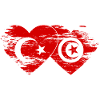 Turkey Tunisia flag heart used