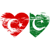 Turquie Pakistan drapeau coeur utilisé