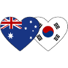 Australia South Korea Flag Heart